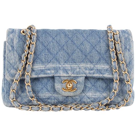 chanel classic denim with flap handbag|chanel denim flap bag 2019.